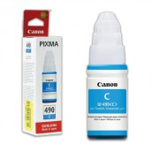 Чернила CANON (GI-490С) для СНПЧ Pixma G1400G2400G3400, голубые, ресурс 7000 стр., оригинальные, 0664C001