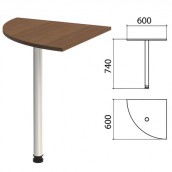 Стол приставной угловой "Эко", 600х600х740 мм, цвет орех (КОМПЛЕКТ)