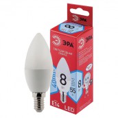 Лампа светодиодная ЭРА, 8(55)Вт, цоколь Е14, свеча, нейтральный белый, 25000 ч, LED B35-8W-4000-E14, Б0050200