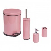 Набор для ванной, 4 предмета, цв: розовый, Efor Metal (арт. 476P)