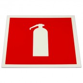 Знак пожарной безопасности "Огнетушитель", 200х200х2 мм, фотолюминесцентный, пластик, F04