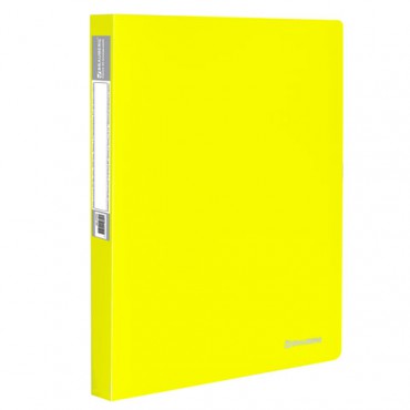 Папка 40 вкладышей BRAUBERG "Neon", 25 мм, неоновая желтая, 700 мкм, 227453