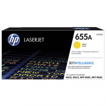 Картридж лазерный HP (CF452A) Color LJ M652dn/M653dn/M681dh, №655A, желтый, оригинальный, ресурс 10500 страниц
