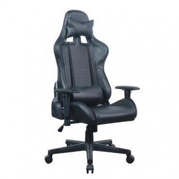 Кресло компьютерное BRABIX "GT Carbon GM-115", две подушки, экокожа, черное, 531932